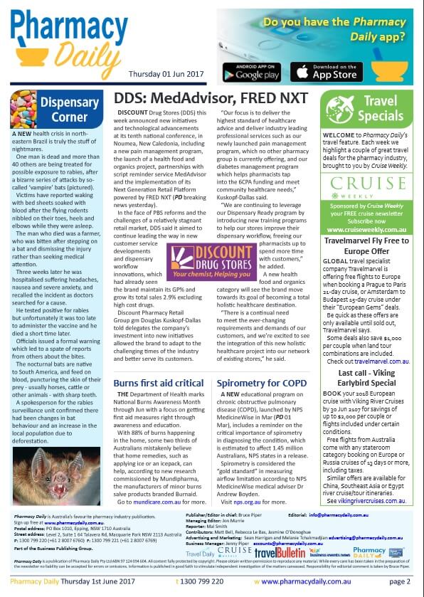DDS MedAdvisor, FRED NXT - Pharmacy Daily 010617 PIC