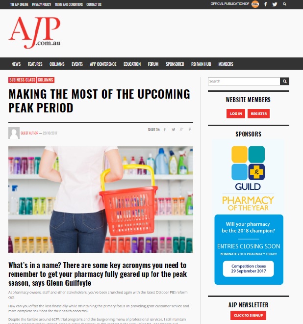 Making the most of the upcoming peak period - AJP